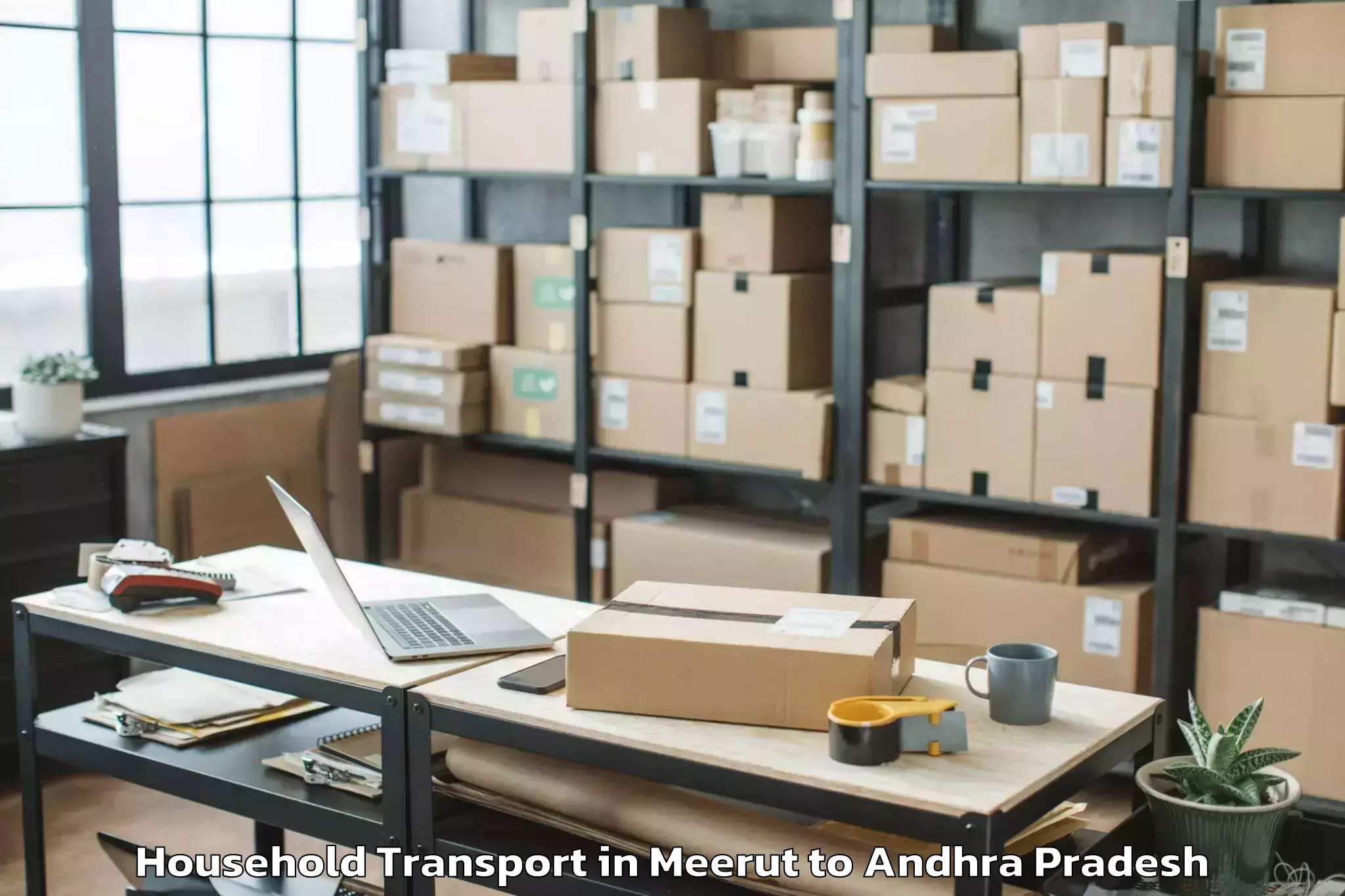 Affordable Meerut to Ganapavaram Household Transport